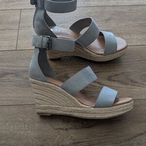 Dolce Vita Light Gray Wedge Sandals